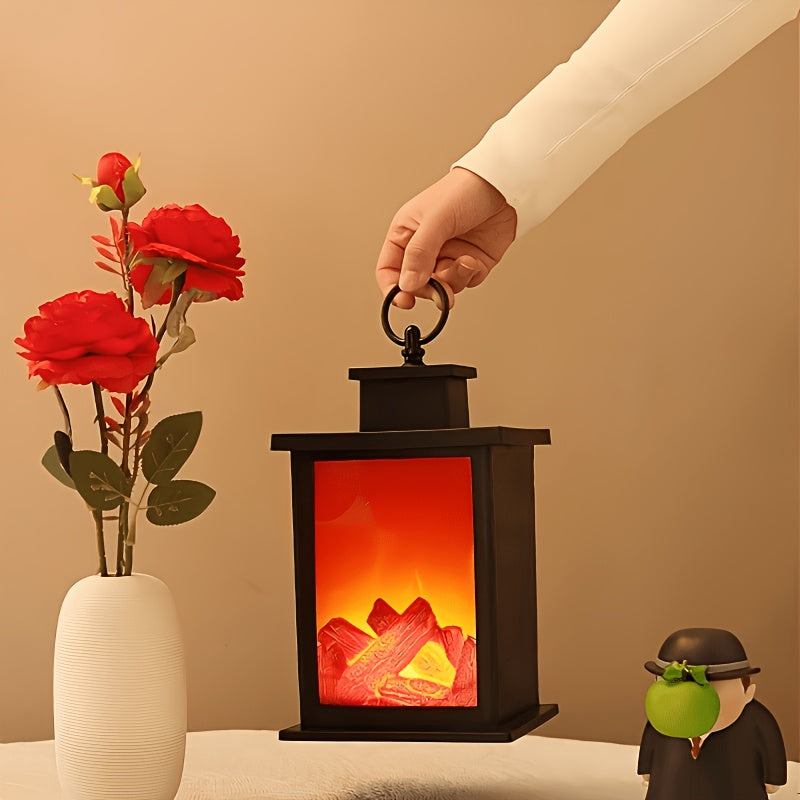 Lampe lanterne effet flamme LED – Déco cheminée vintage — photo 4 Image