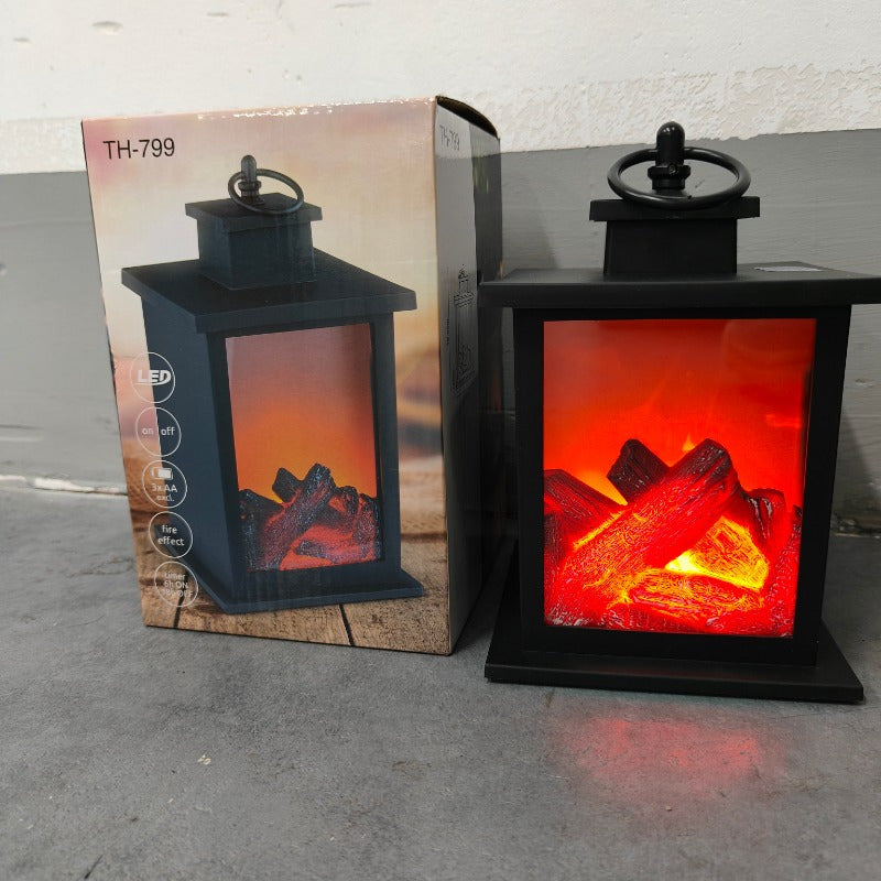 Lampe lanterne effet flamme LED – Déco cheminée vintage — photo 6 Image