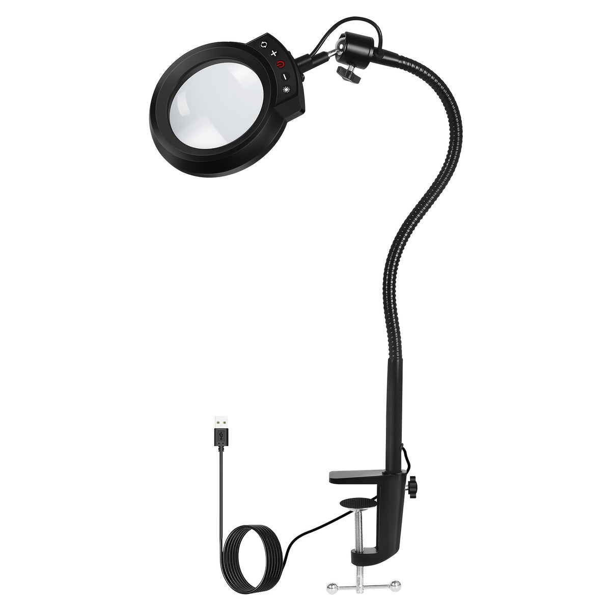 Lampe loupe 5x à pince - Col de cygne et verre véritable — photo 3