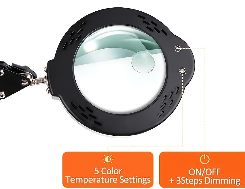 Lampe loupe d'atelier - Bras à ressorts et verre optique — photo 7