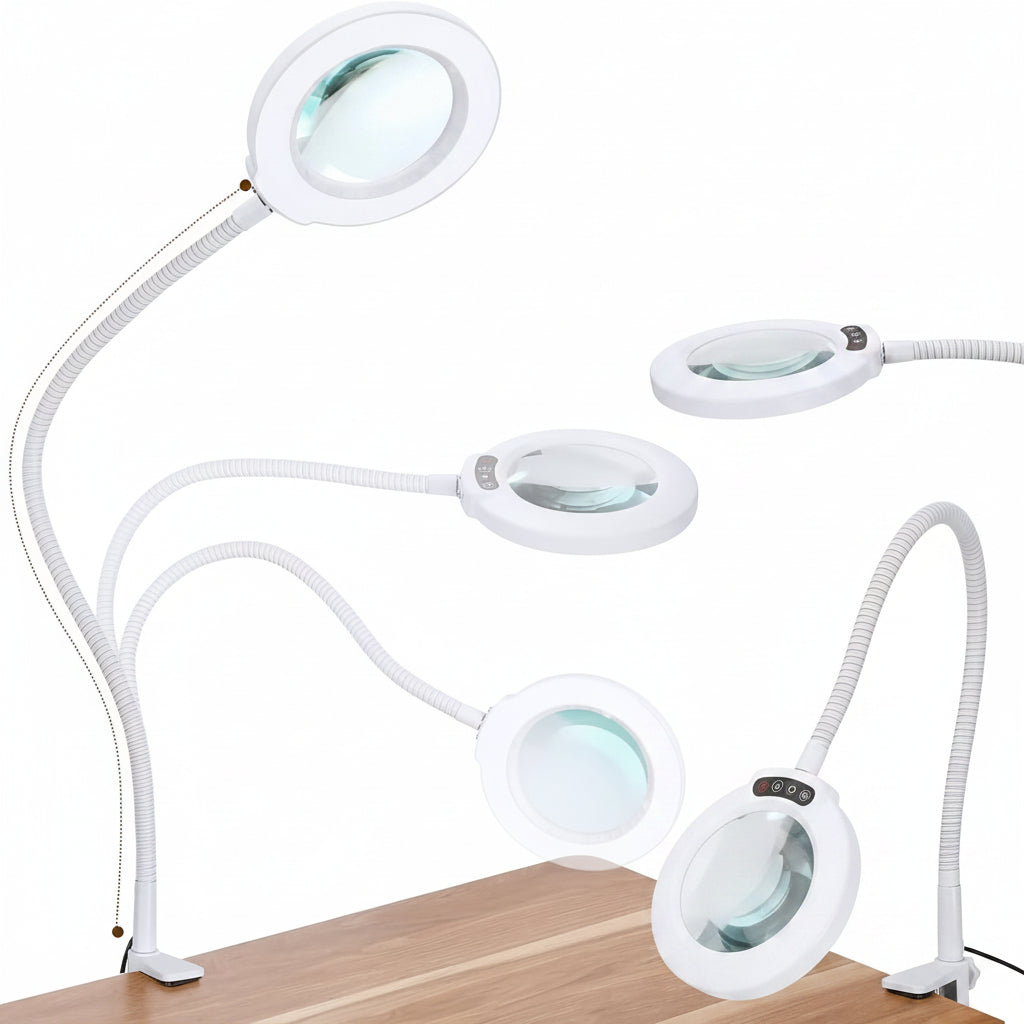 Lampe loupe blanche à pince - Col de cygne extra-long — photo 4