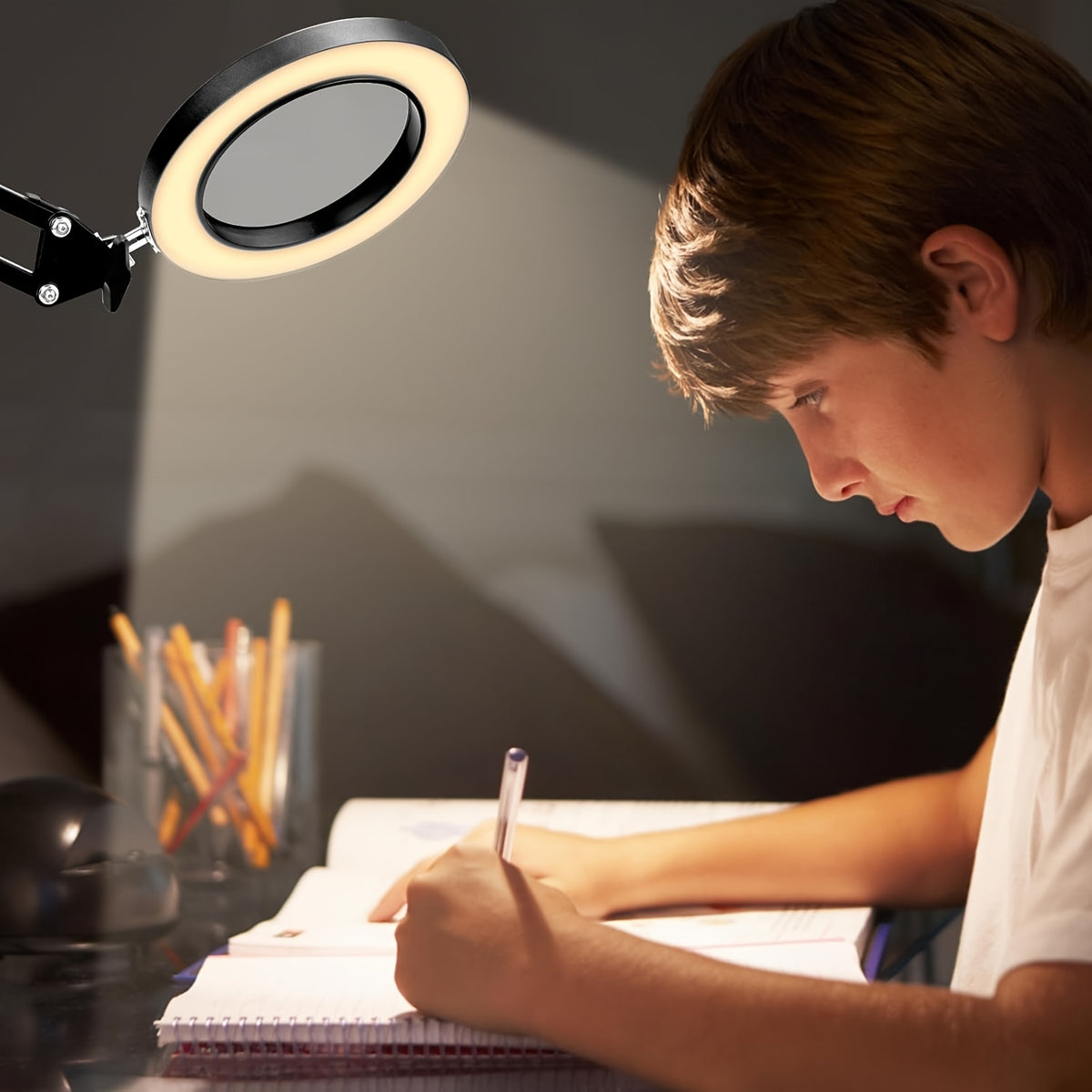 Lampe loupe de bureau LED - Bras articulé et pince étau — photo 1
