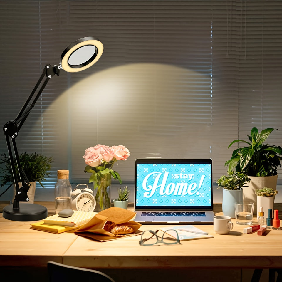 Lampe loupe de bureau LED - Bras articulé et pince étau — photo 4