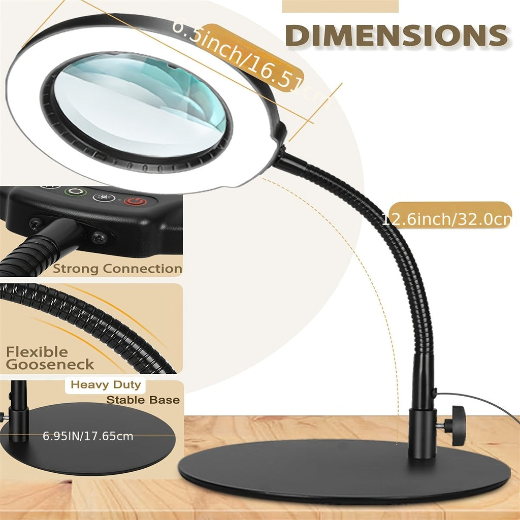 Lampe loupe à col de cygne - Lentille verre et 5 teintes — photo 4