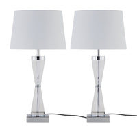Lot de 2 lampes de chevet tactiles - Chrome et verre clair — photo 1