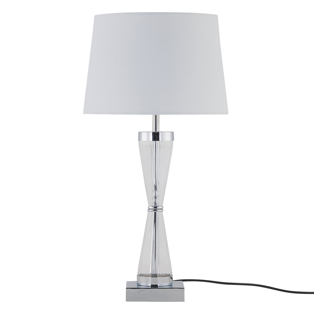 Lot de 2 lampes de chevet tactiles - Chrome et verre clair — photo 2