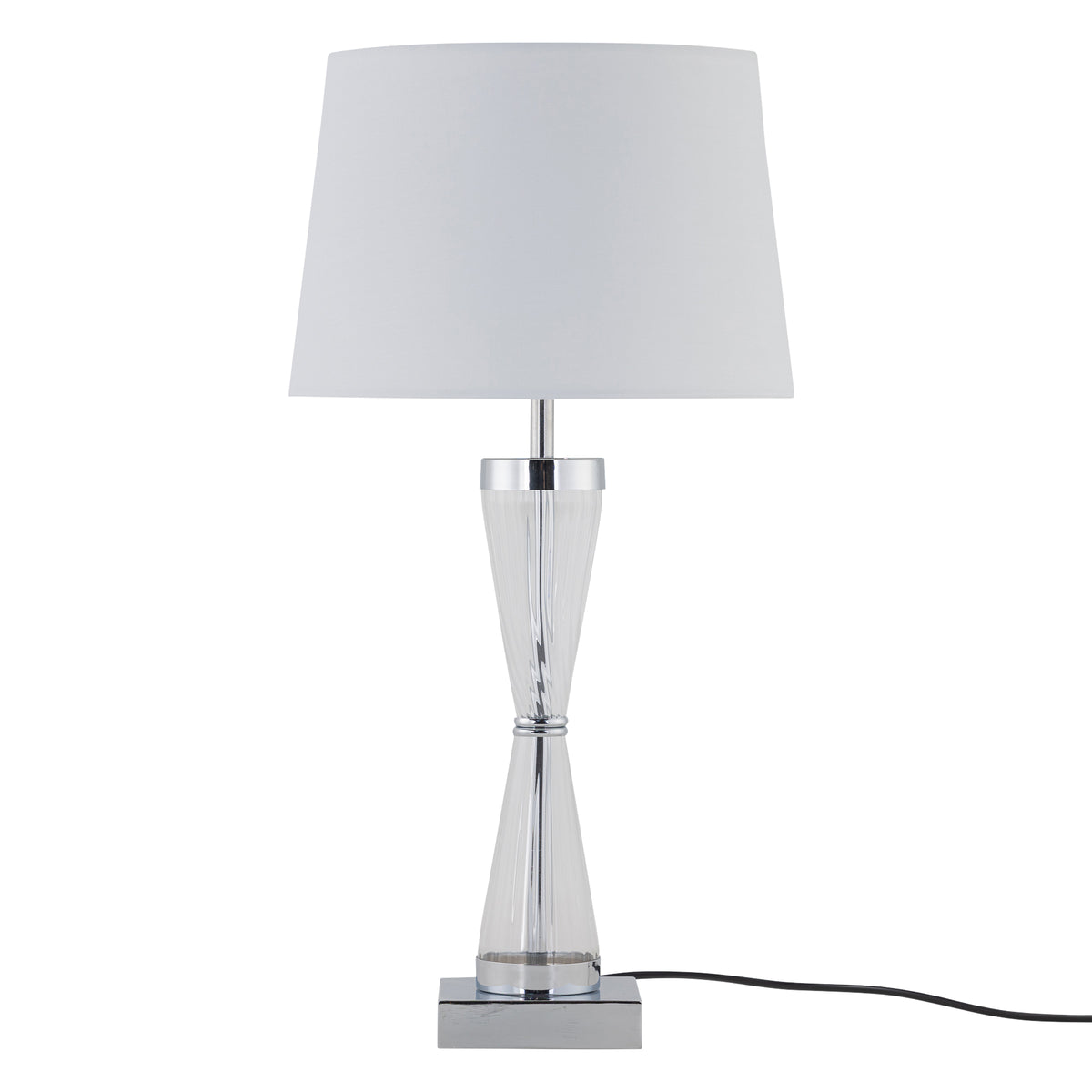 Lot de 2 lampes de chevet tactiles - Chrome et verre clair — photo 2