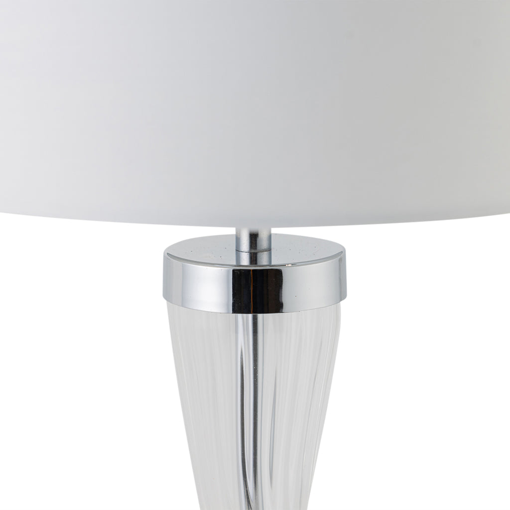 Lot de 2 lampes de chevet tactiles - Chrome et verre clair — photo 5