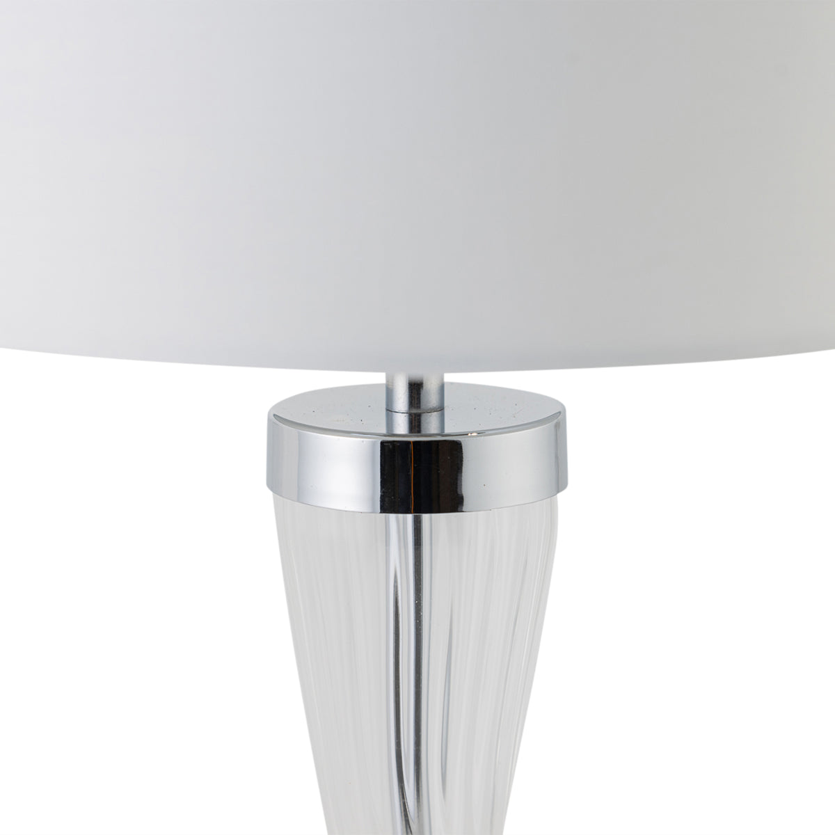 Lot de 2 lampes de chevet tactiles - Chrome et verre clair — photo 5