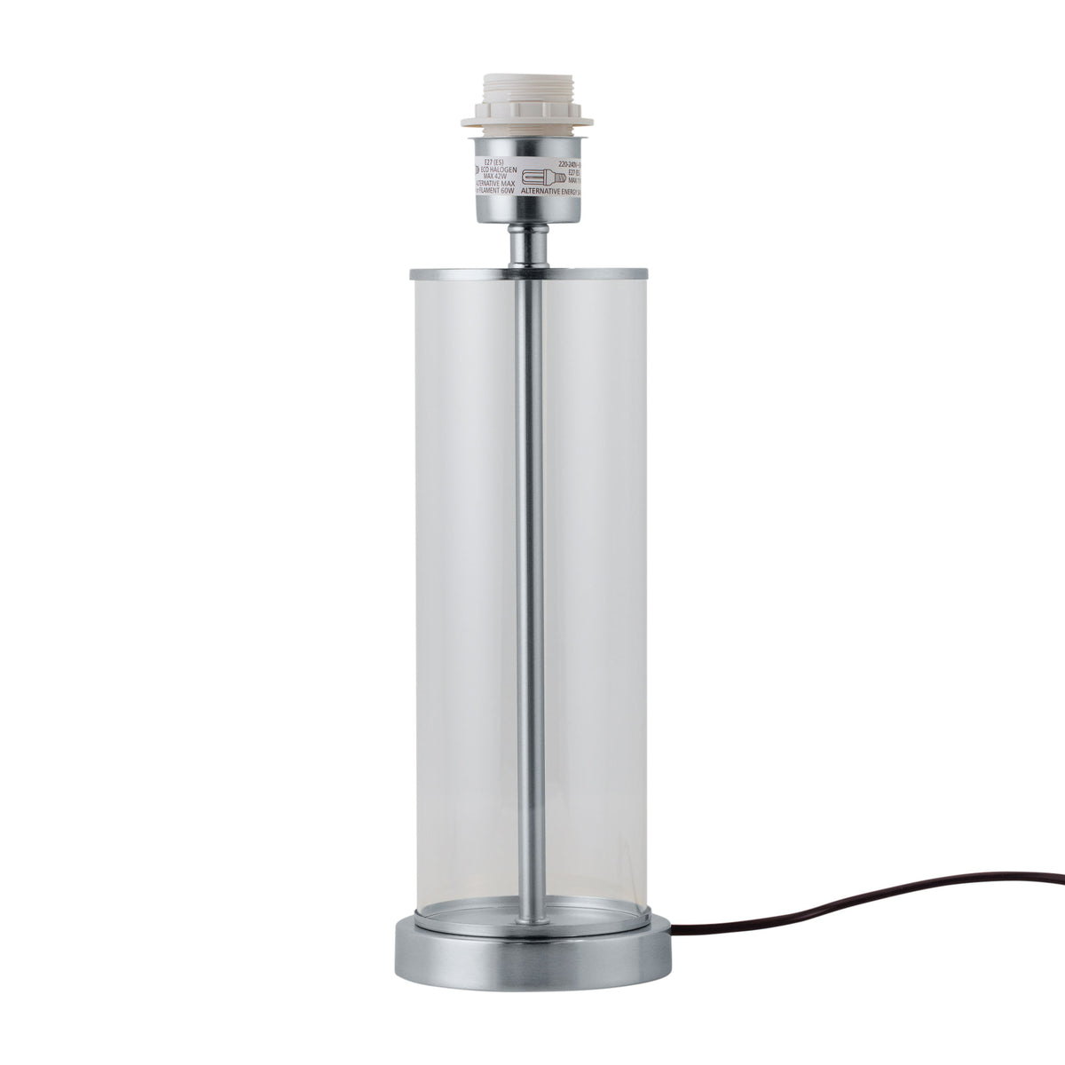 Pied de lampe de bureau colonne verre - Base chromée — photo 2