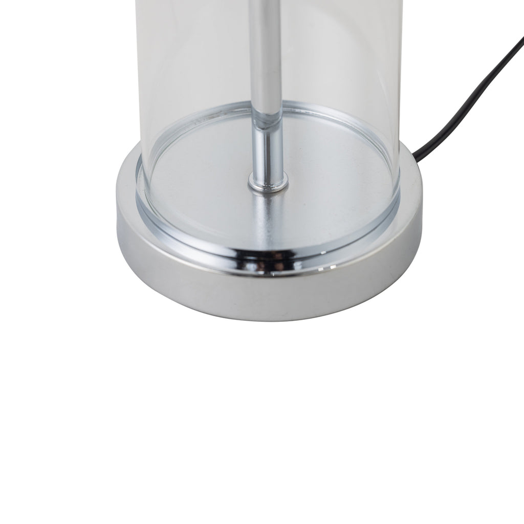 Pied de lampe de bureau colonne verre - Base chromée — photo 5