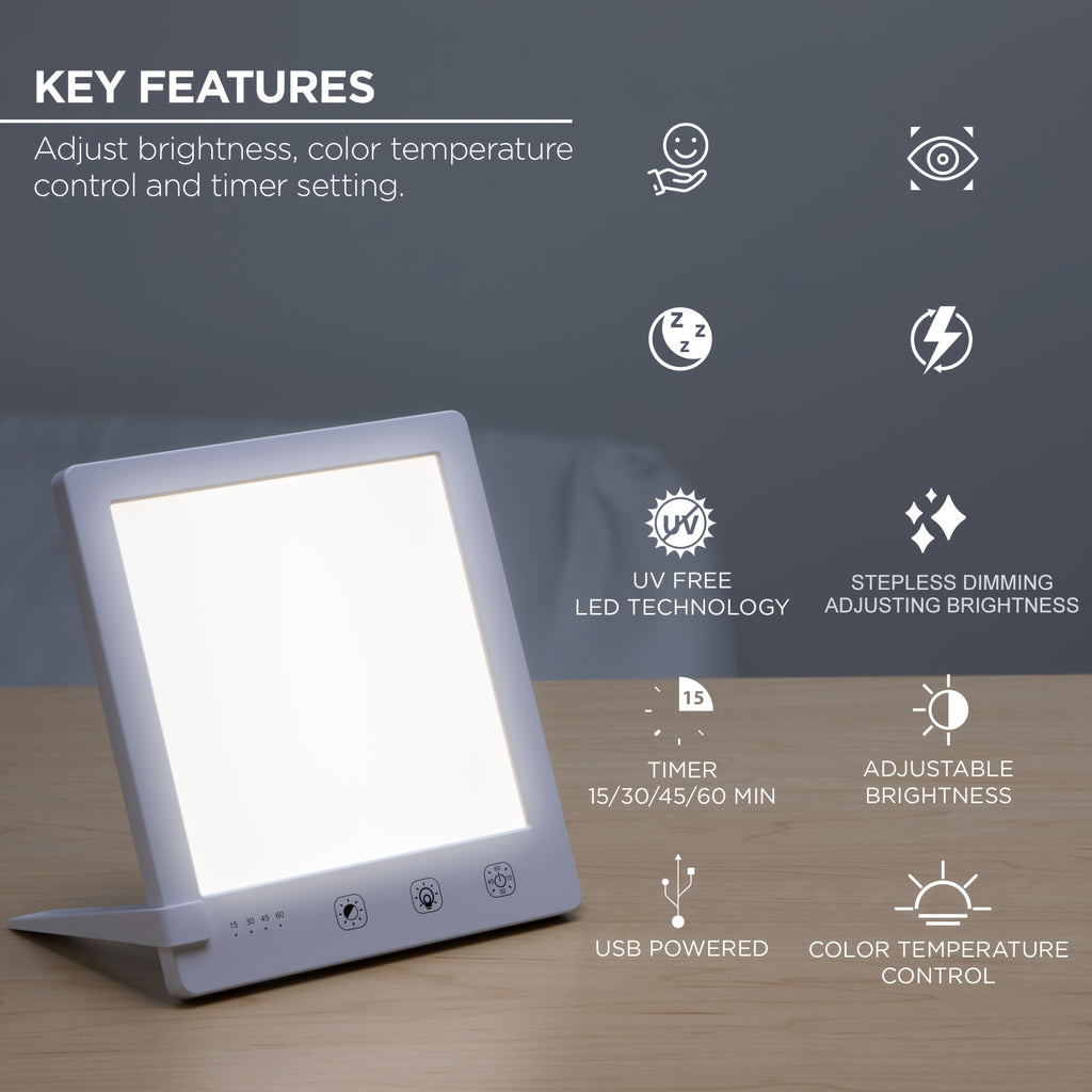 Lampe de jour sans UV Lampe  intensit variable continue Luminosit rglable Temprature de couleur et Angle dclairage Veilleuse  minuterie clairage domestique Design lgant clairage contemporain