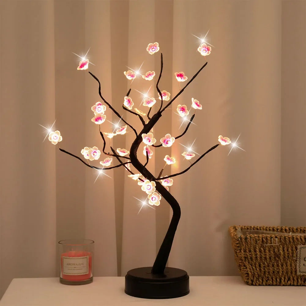 Veilleuse arbre lumineux - Fleurs de cerisier LED roses — photo 3