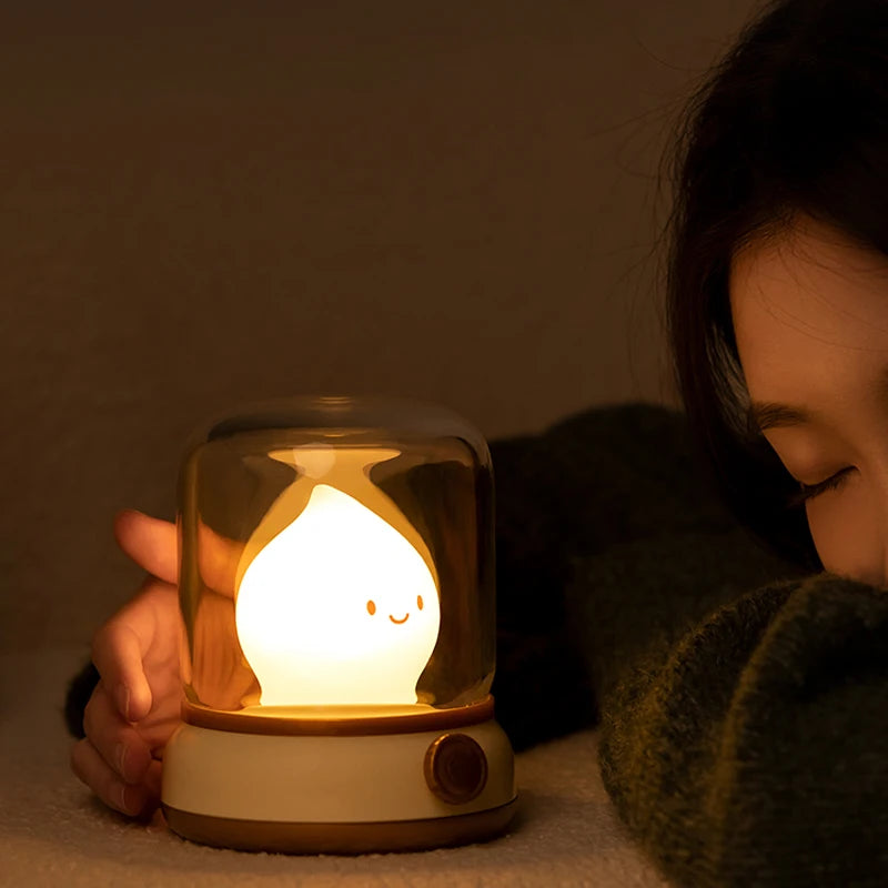 Veilleuse bougie LED sous cloche de verre - Lueur chaude — photo 1 Image