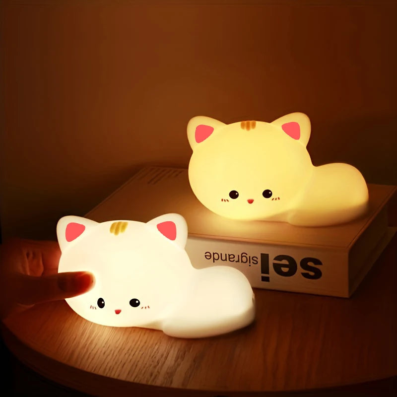 Veilleuse chat à couleur changeante - Silicone et minuterie — photo 1