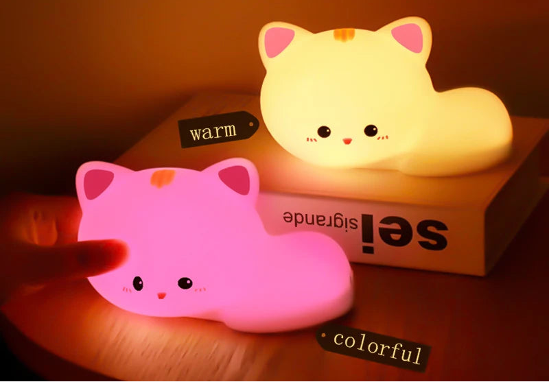 Veilleuse chat à couleur changeante - Silicone et minuterie — photo 2 Image