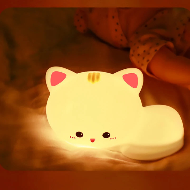 Veilleuse chat à couleur changeante - Silicone et minuterie — photo 3 Image