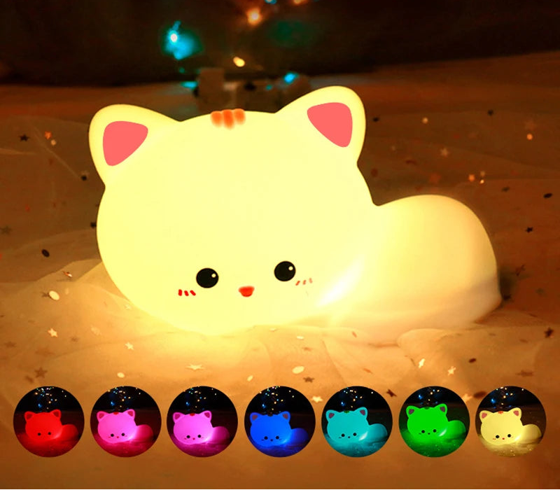 Veilleuse chat à couleur changeante - Silicone et minuterie — photo 4