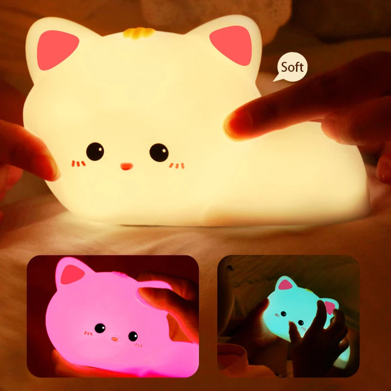 Veilleuse chat à couleur changeante - Silicone et minuterie — photo 5