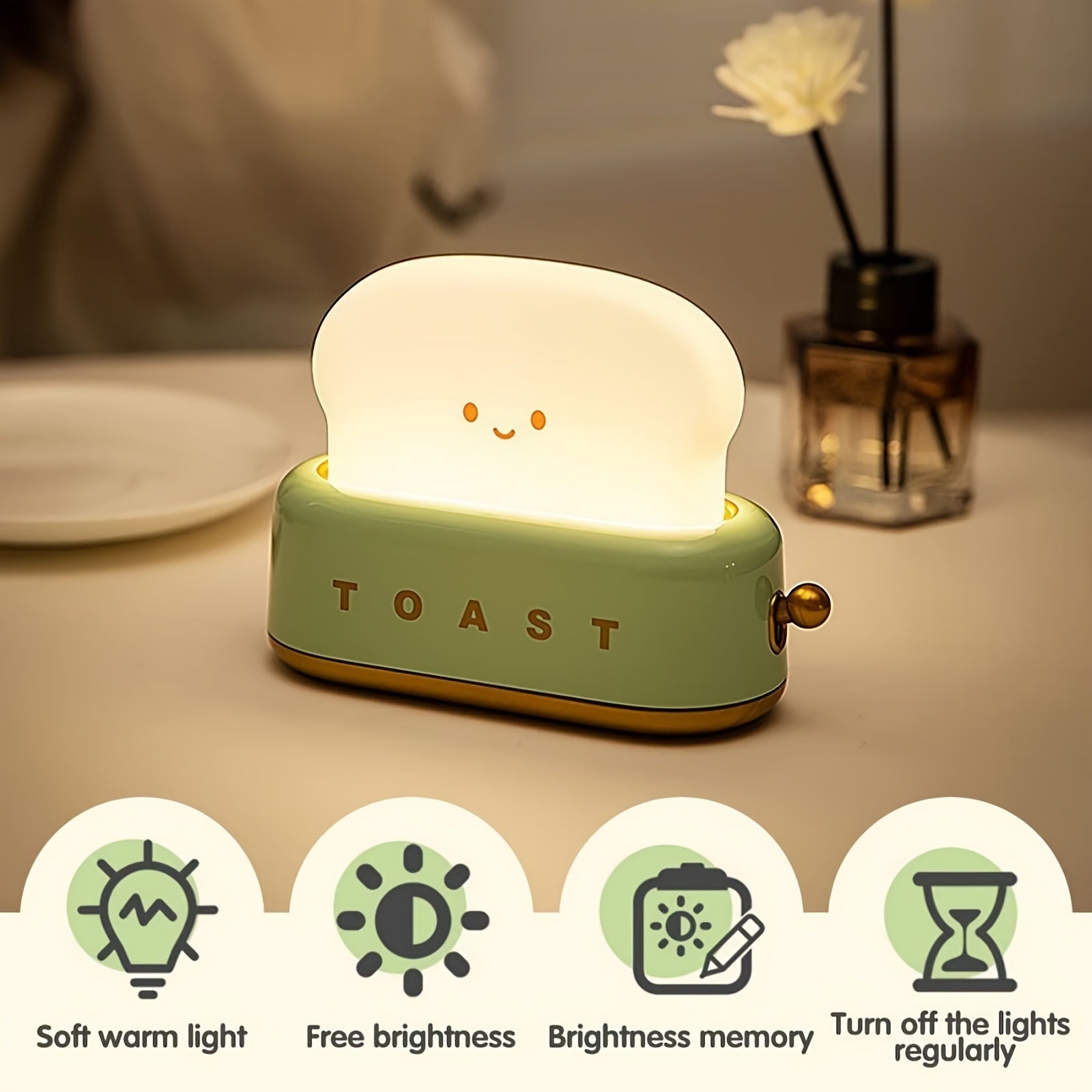 Veilleuse enfant grille-pain LED sans fil - Lampe déco toast — photo 6 Image