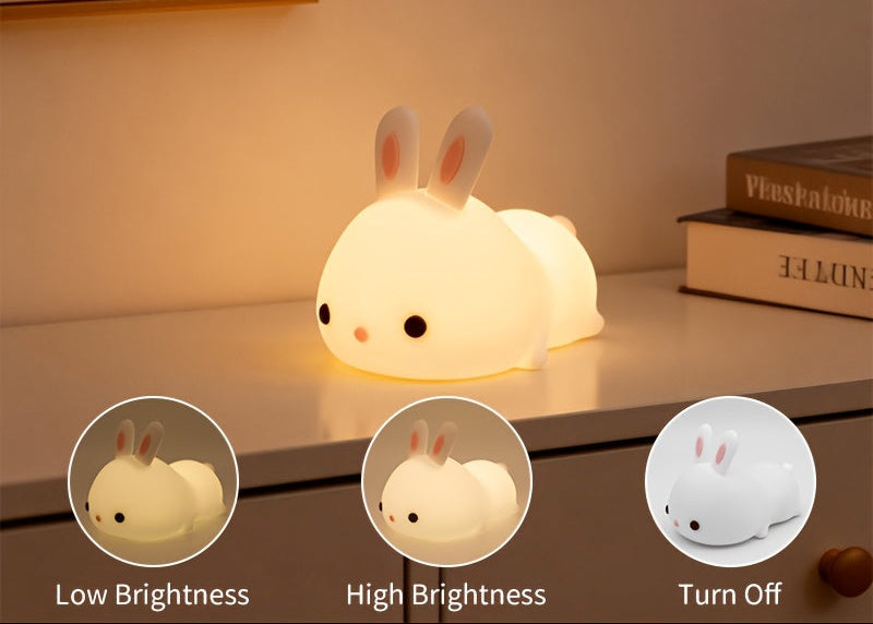 Veilleuse enfant lapin tactile - Lampe de chevet minuterie — photo 2