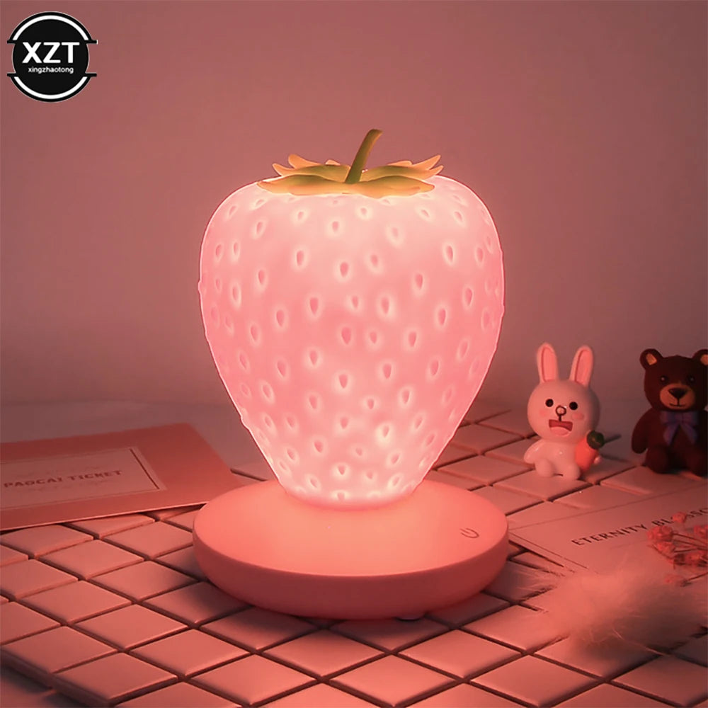 Veilleuse fraise en silicone - Lampe LED tactile à variateur — photo 3